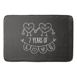 Tapis De Bain Coeurs de calèche-cadeaux du 7e anniversaire