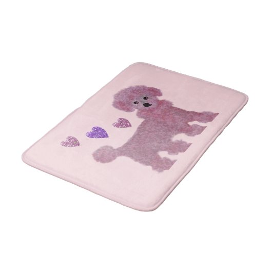 Tapis De Bain Coeurs de caniche (Angle)