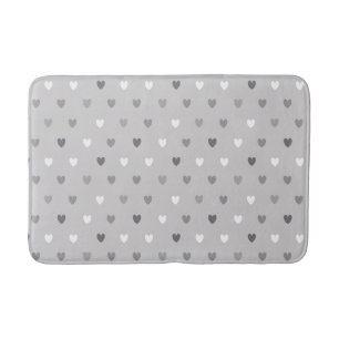 Tapis De Bain Coeurs de polka minuscules dans les tons gris