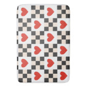 Tapis De Bain Cœurs d'échiquier (devant Vertical)