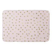 Tapis De Bain Coeurs dorés rose (Devant)