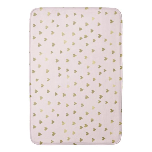 Tapis De Bain Coeurs dorés rose (devant Vertical)