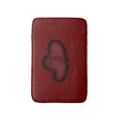 Tapis De Bain Cœurs Duo Rouge Hachuré (Devant (Vertical))