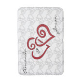 Tapis De Bain Coeurs enmêlés Design Mat de bain (Devant (Vertical))