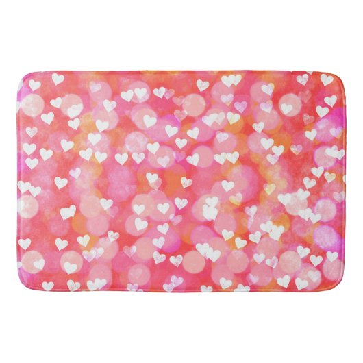 Tapis De Bain Coeurs et Bokeh (Devant)