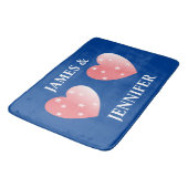 Tapis De Bain Coeurs Et Noms Roses (Angle)