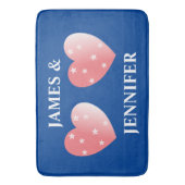 Tapis De Bain Coeurs Et Noms Roses (devant Vertical)