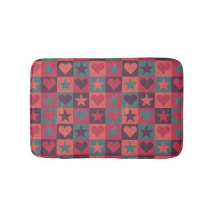 Tapis De Bain Coeurs et rose de profil sous convention