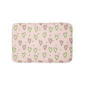 Tapis De Bain Coeurs mignons et étoiles motif sur rose (Devant)