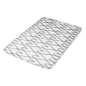 Tapis De Bain Coeurs mignons Whimsical Noir & Blanc (Angle)