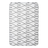 Tapis De Bain Coeurs mignons Whimsical Noir & Blanc (devant Vertical)