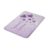 Tapis De Bain Coeurs pétillants violet parties scintillant lavan (Angle)