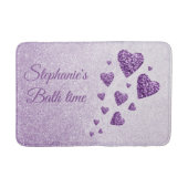 Tapis De Bain Coeurs pétillants violet parties scintillant lavan (Devant)