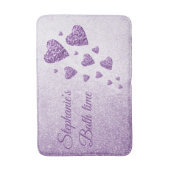 Tapis De Bain Coeurs pétillants violet parties scintillant lavan (Devant (Vertical))