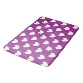 Tapis De Bain Coeurs polka blanc sur violet (Angle)