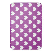 Tapis De Bain Coeurs polka blanc sur violet (devant Vertical)
