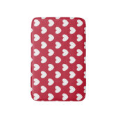 Tapis De Bain Coeurs polka blancs et rouges (Devant (Vertical))
