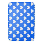 Tapis De Bain Coeurs polka blancs sur bleu (devant Vertical)