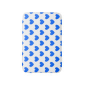 Tapis De Bain Coeurs polka bleu sur blanc (Devant (Vertical))