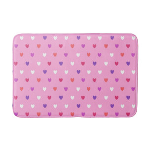 Tapis De Bain Coeurs polka rose