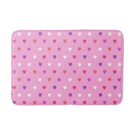 Tapis De Bain Coeurs polka rose (Devant)