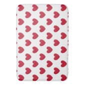Tapis De Bain Coeurs polka rouge sur blanc (devant Vertical)
