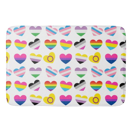 Tapis de bain coeurs Pride (Devant)