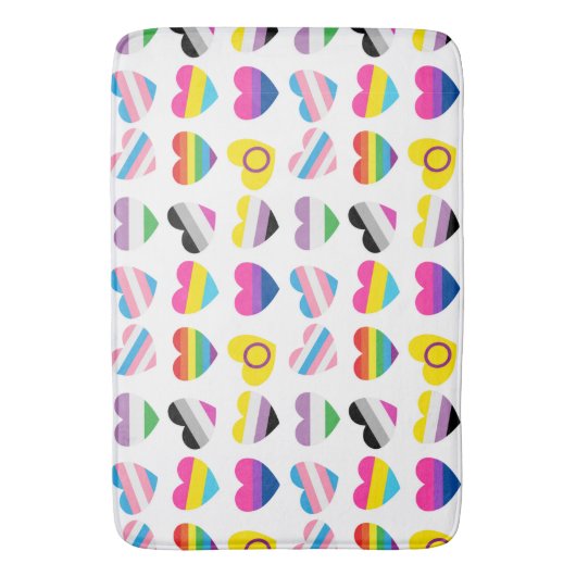 Tapis de bain coeurs Pride (devant Vertical)