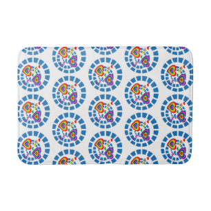 Tapis De Bain Coeurs romantiques Belle Sphère Bleue Élégant Mode