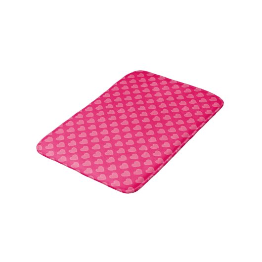 Tapis De Bain Coeurs roses (Angle)