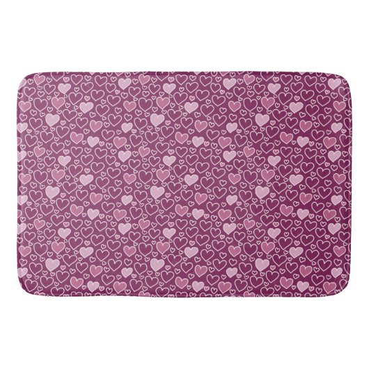Tapis De Bain Cœurs roses et violets (Devant)