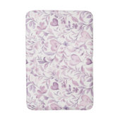 Tapis De Bain Cœurs roses feuilles violettes (Devant (Vertical))