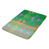 Tapis De Bain Coeurs roses sur Apricot et Mat Bain Vert (Angle)