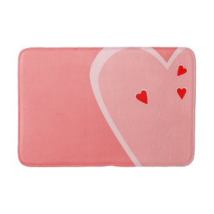 Tapis De Bain Coeurs rouges et roses