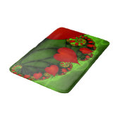 Tapis De Bain Coeurs rouges Lime vert Moderne Art Abstrait fract (Angle)