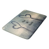 Tapis De Bain Coeurs vapeur Son et ses Beige Bleu gris (Angle)