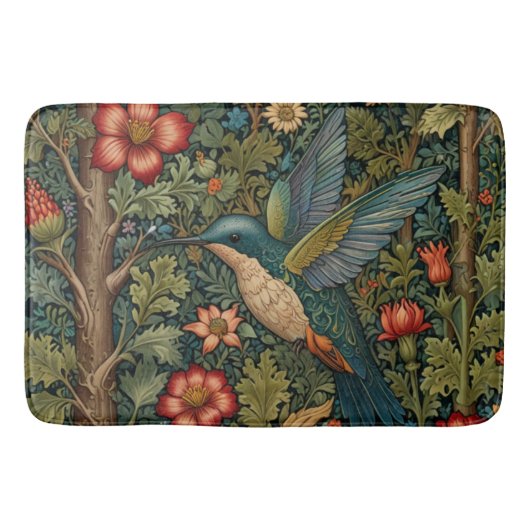 Tapis De Bain Colibri Art nouveau boho chic rétro (Devant)