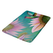 Tapis De Bain Colibri et tournesol rose (Angle)