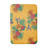 Tapis De Bain Colibris et bouquet tropical en jaune (Devant (Vertical))