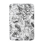 Tapis De Bain Collage Abstrait de graffiti noir et blanc (Devant (Vertical))