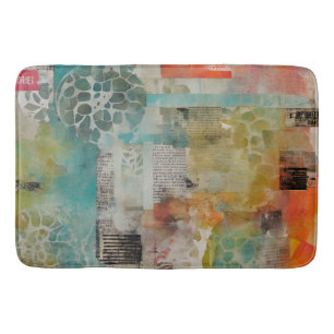 Tapis De Bain Collage Abstrait Média mixte Abstrait