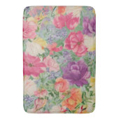 Tapis De Bain Collage de fleurs d'été aquarelle (devant Vertical)