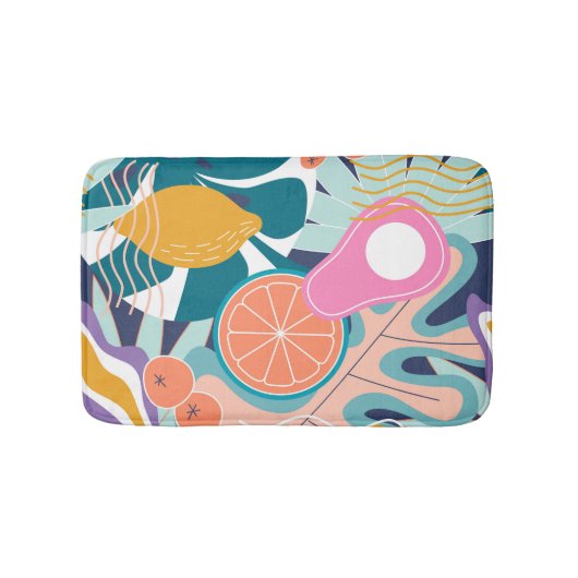 Tapis De Bain Collage de jungle exotique et moderne. (Devant)