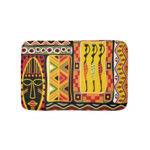 Tapis De Bain Collage d'impression couleur Motif africain
