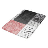 Tapis De Bain Collage rouge, noir et blanc (Angle)