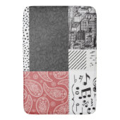 Tapis De Bain Collage rouge, noir et blanc (devant Vertical)