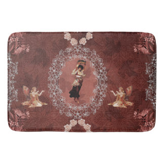 Tapis De Bain Collage vintage Retro avec dentelle et fleurs