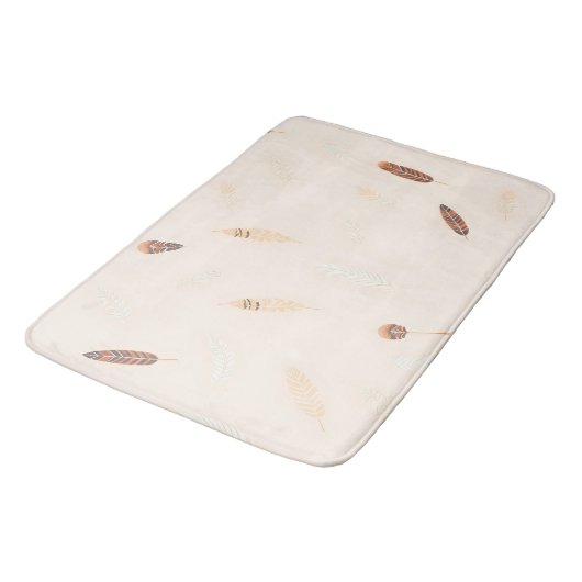 Tapis De Bain Collection Boho Populaire Luxe Plumes (Angle)