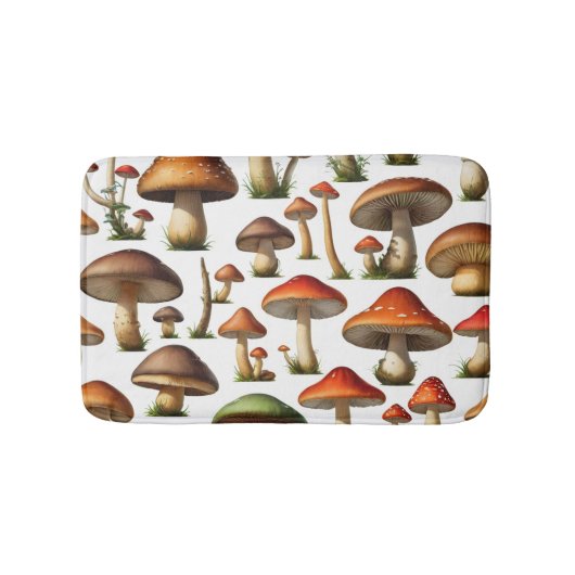 Tapis De Bain Collection de champignons Design Motif (Devant)