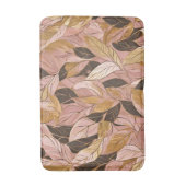 Tapis De Bain Collection de Feuilles de Boho Rouge Rose Populair (Devant (Vertical))